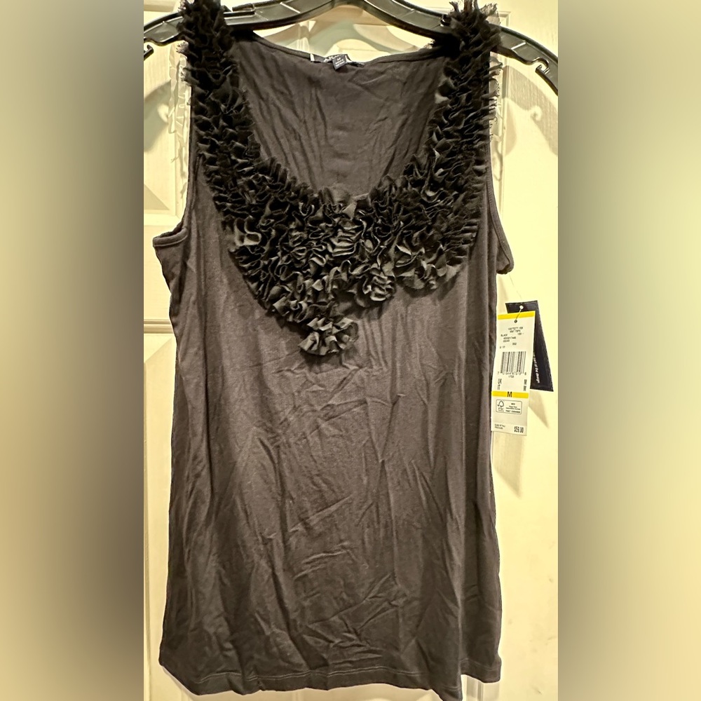 AK- Anne Klein Ruffle Collar Tank-size M